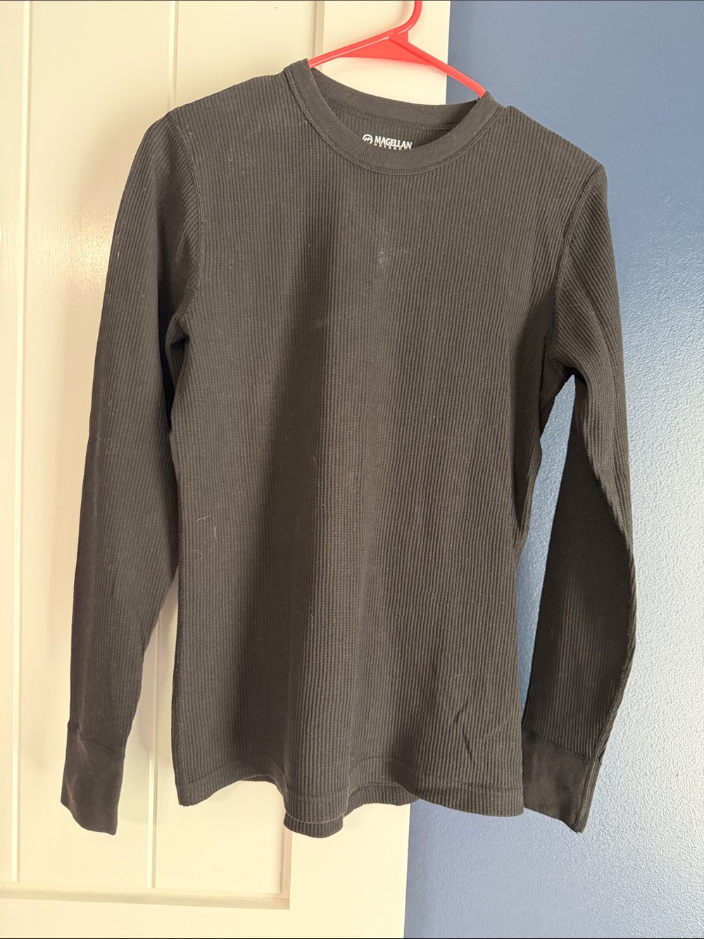 Magellan Outdoors Black Ribbed Thermal Crewneck Muscle Tee